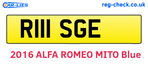 R111SGE are the vehicle registration plates.