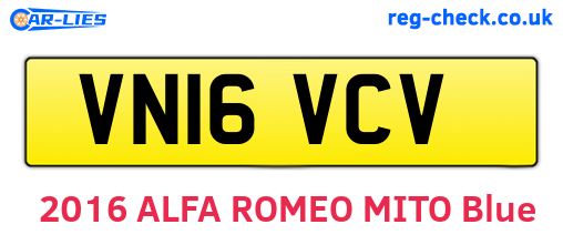 VN16VCV are the vehicle registration plates.