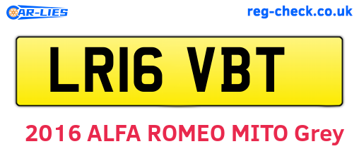 LR16VBT are the vehicle registration plates.
