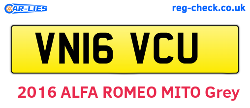 VN16VCU are the vehicle registration plates.