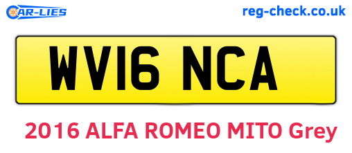 WV16NCA are the vehicle registration plates.