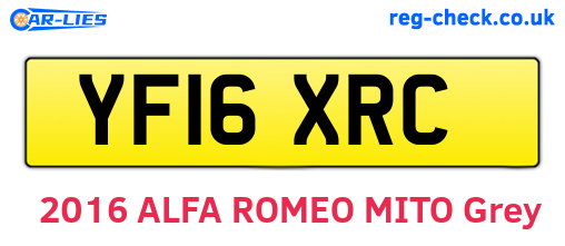 YF16XRC are the vehicle registration plates.