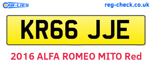 KR66JJE are the vehicle registration plates.