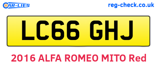 LC66GHJ are the vehicle registration plates.