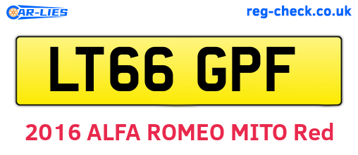 LT66GPF are the vehicle registration plates.