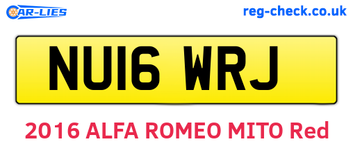 NU16WRJ are the vehicle registration plates.