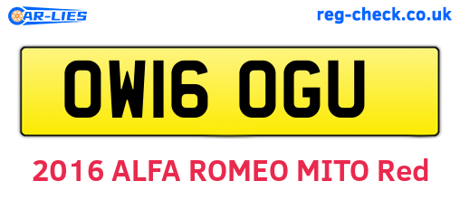 OW16OGU are the vehicle registration plates.