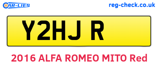 Y2HJR are the vehicle registration plates.