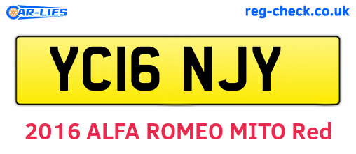 YC16NJY are the vehicle registration plates.