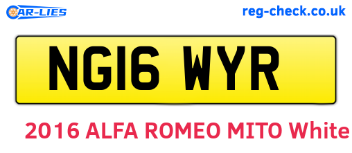 NG16WYR are the vehicle registration plates.