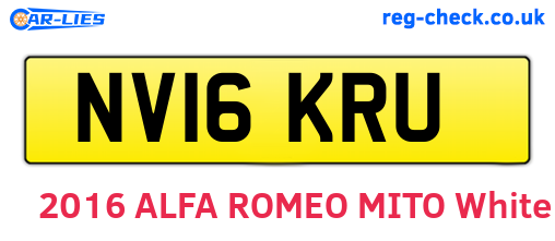 NV16KRU are the vehicle registration plates.