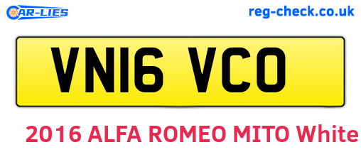 VN16VCO are the vehicle registration plates.