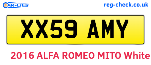 XX59AMY are the vehicle registration plates.