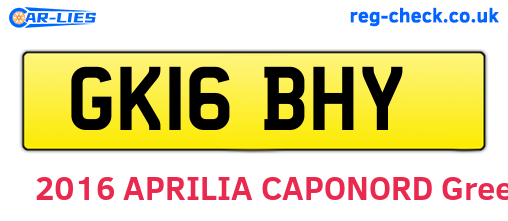 GK16BHY are the vehicle registration plates.