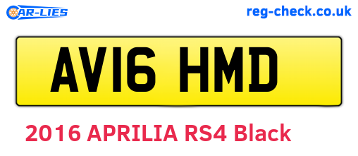 AV16HMD are the vehicle registration plates.