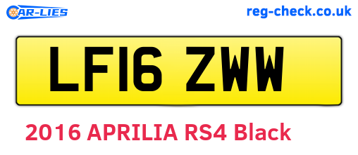 LF16ZWW are the vehicle registration plates.