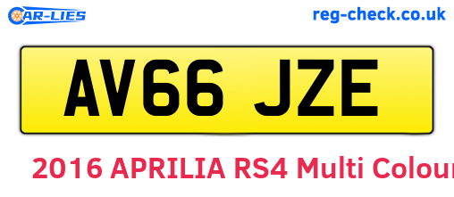 AV66JZE are the vehicle registration plates.