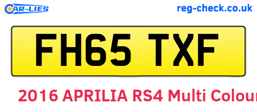 FH65TXF are the vehicle registration plates.