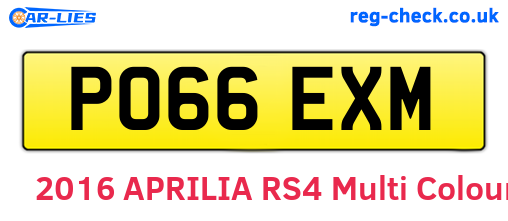 PO66EXM are the vehicle registration plates.