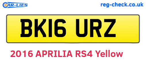 BK16URZ are the vehicle registration plates.
