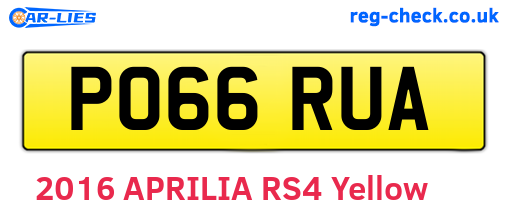 PO66RUA are the vehicle registration plates.