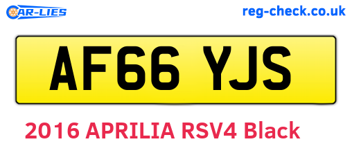AF66YJS are the vehicle registration plates.