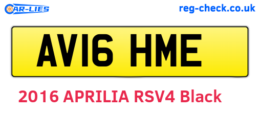 AV16HME are the vehicle registration plates.