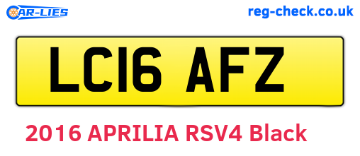 LC16AFZ are the vehicle registration plates.