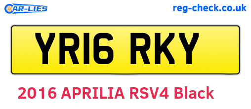 YR16RKY are the vehicle registration plates.