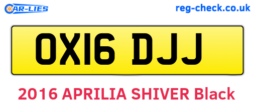OX16DJJ are the vehicle registration plates.