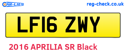 LF16ZWY are the vehicle registration plates.