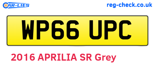 WP66UPC are the vehicle registration plates.