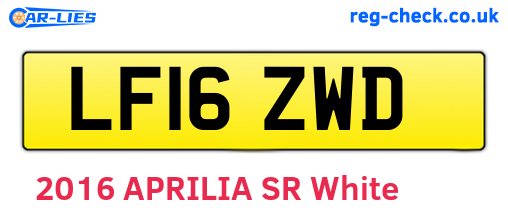 LF16ZWD are the vehicle registration plates.