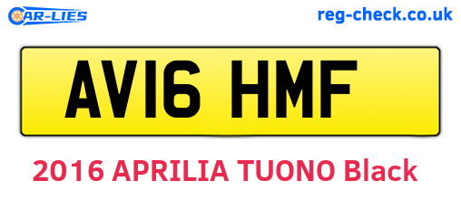 AV16HMF are the vehicle registration plates.