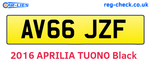 AV66JZF are the vehicle registration plates.