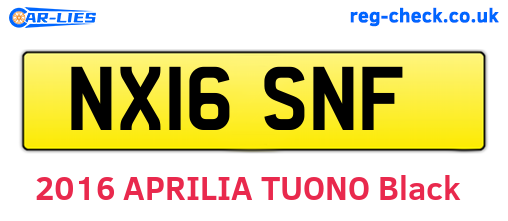 NX16SNF are the vehicle registration plates.