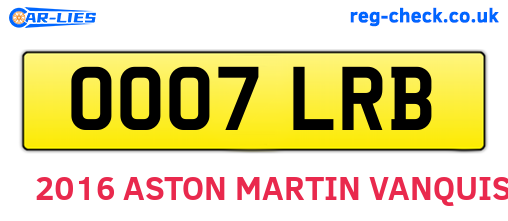 OO07LRB are the vehicle registration plates.