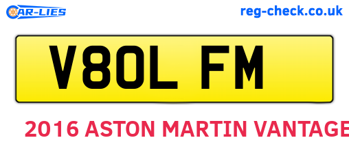 V80LFM are the vehicle registration plates.