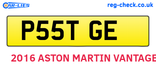 P55TGE are the vehicle registration plates.