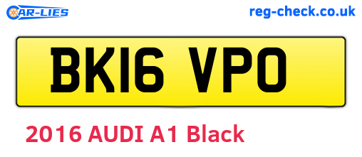 BK16VPO are the vehicle registration plates.