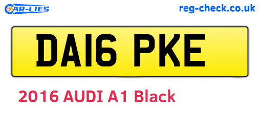 DA16PKE are the vehicle registration plates.