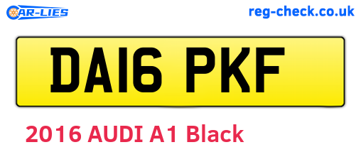 DA16PKF are the vehicle registration plates.