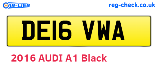 DE16VWA are the vehicle registration plates.