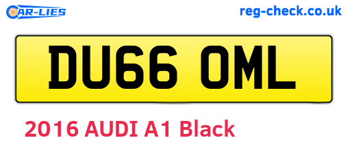 DU66OML are the vehicle registration plates.