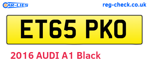 ET65PKO are the vehicle registration plates.