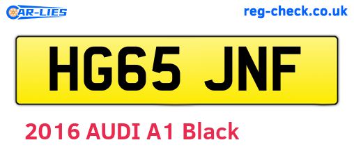 HG65JNF are the vehicle registration plates.
