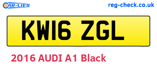 KW16ZGL are the vehicle registration plates.