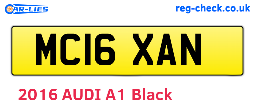 MC16XAN are the vehicle registration plates.
