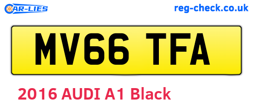 MV66TFA are the vehicle registration plates.