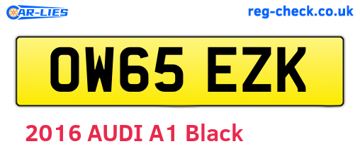 OW65EZK are the vehicle registration plates.